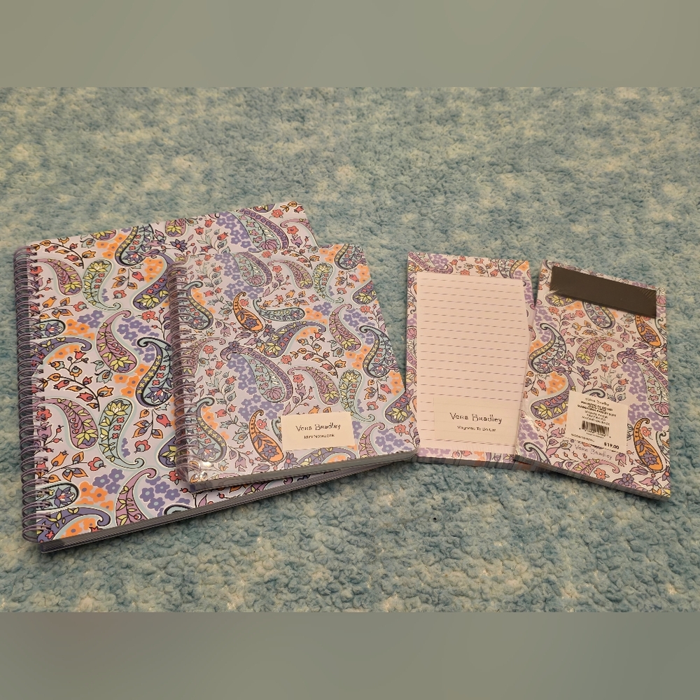 NEW Vera Bradley Bundle in "Maddalena Paisley Soft" - To Do Lists & Notebooks